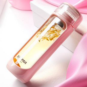 富光 双层便携玻璃杯 350ml 多色可选 29元包邮