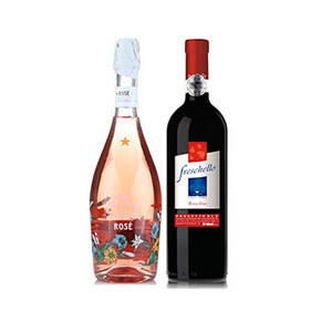意大利之花 桃红起泡葡萄酒+弗莱斯凯罗红葡萄酒 750ml*2瓶 68元