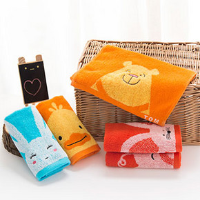 前3分钟半价# 洁丽雅 纯棉儿童卡通面巾 1条装 2.5元包邮(5-2.5)
