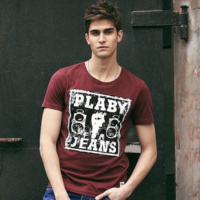 花花公子 品牌字母印花男士短袖T恤 39元包邮(89-50券)