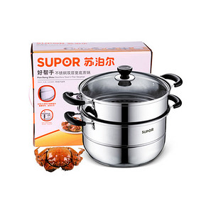 苏泊尔 304不锈钢双层加厚蒸锅28cm+定时器 102元(202-100券)