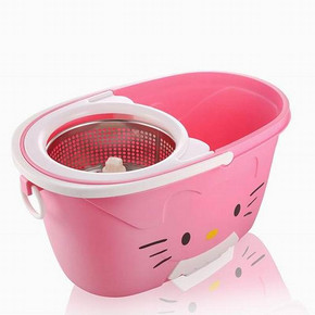 乐趣家居# 美橙 hello kitty 双驱动旋转拖把桶  49元包邮(79-30券)