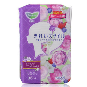 KAO 花王 乐而雅 丝薄透气花香型卫生护垫 36片 折18.3元(39，99选6件)