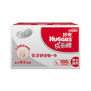 Huggies 好奇 银装 成长裤 箱装 L84+16片 99元包邮(2件起售)