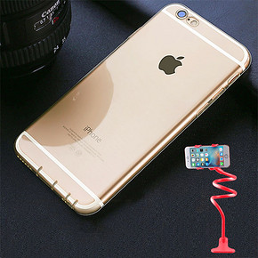 白菜价# JFX iPhone6/6plus透明硅胶手机壳 送手机支架 1.9元包邮(2.9-1券)