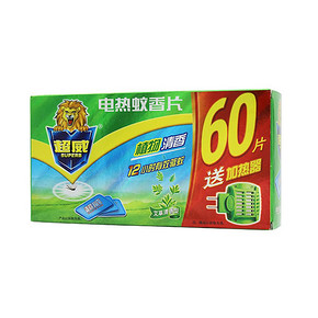 超威 电蚊香片 植物艾草清香型 60片 赠加热器 11.9元