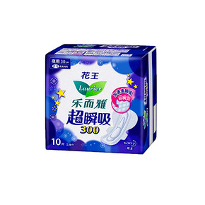 限地区# 花王 乐而雅 超瞬吸纤巧卫生巾 夜用 30cm*10片5.8元