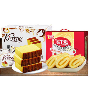 卡斯提拉 蜂蜜蛋糕1000g+活力熊瑞士卷608g 29.9元包邮(39.9-10券)