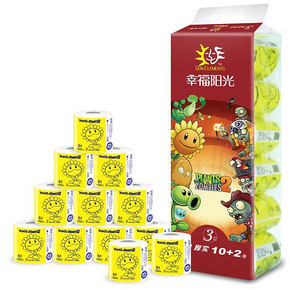限地区# 幸福阳光 卷筒卫生纸 180gx12卷 折9.5元(99-50)