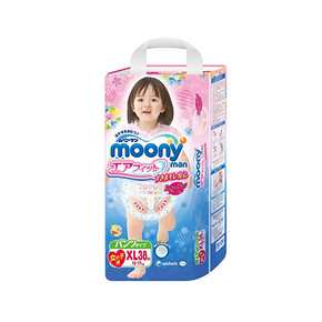 日本 MOONY 尤妮佳 婴儿纸尿裤/ 拉拉裤 女 XL38片 77.9元(69+8.9)