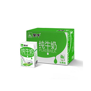 蒙牛 PURE MILK 纯牛奶 250ml*16包 29.9元包邮(49.9-20券)
