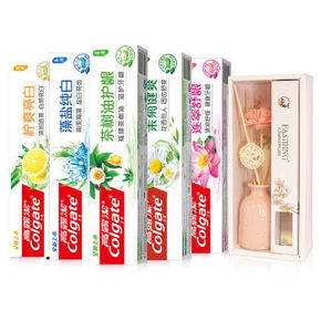 Colgate 高露洁 珍萃自然系列 牙膏套装 120g×5支+花瓶香薰礼盒 38.9元