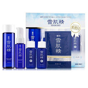 限地区# 雪肌精 修护套组 水50ml+乳20ml+防晒乳15ml*2+面膜8g 99元包邮