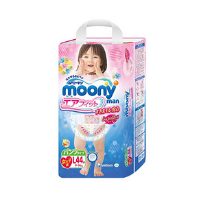 日本 MOONY 尤妮佳 婴儿拉拉裤 女 L44片 77.9元(69+8.9)