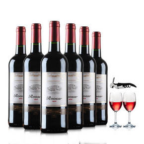 前5分钟# 法国进口红酒 罗莎田园750ml*6支+赠品  99元(199-100)