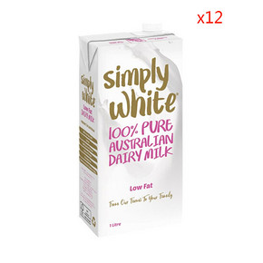 限地区# 澳洲 Simply white 低脂UHT牛奶 1Lx12盒 59.9元