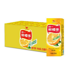 多C多漂亮# 统一 鲜橙多 250ml*24盒 21.9元
