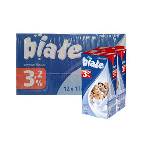波兰进口 Biale 高温灭菌全脂牛奶 1L*12盒 折27.9元(49.9，199-100+税)