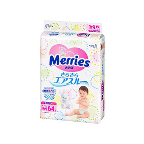 日本 Merries 妙而舒 纸尿裤 M64片 89元(79+10)