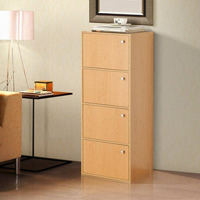 好事达 带门四层置物柜  白枫木色 99元包邮