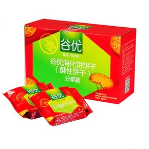 秒杀预告# 谷优 消化饼干分享装 32g*15包 10点 0.01元包邮(有3款)