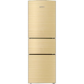 美菱 金色钢化玻璃面板 三门冰箱220L  1299元(1399-100)