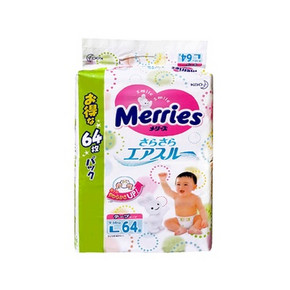 日本 Merries 花王 纸尿裤 L64片 104元(93+11)