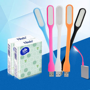 白菜价# USB便捷LED小灯+2包维达纸巾 1元包邮