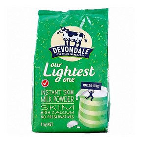 德运Devondale 脱脂成人奶粉 1kg  折33.3元 (99选3+税)
