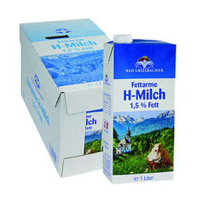 巴思赫 低脂UHT牛奶1L*12瓶x2件+凑单 113.8元包邮(201.7-100+税)