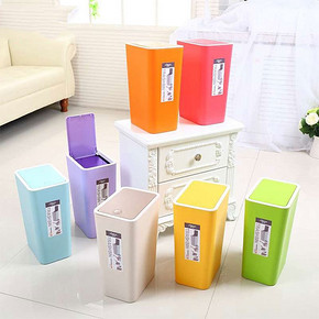 五彩缤纷# 沃之沃 时尚家用弹盖式垃圾桶 25元包邮