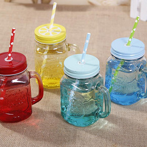 夏日冰饮# 捍卫者 创意吸管彩色玻璃杯公鸡杯 8.8元包邮