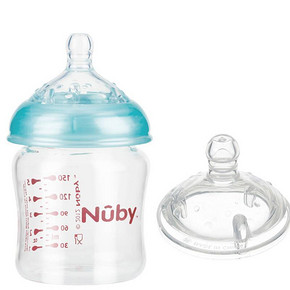 Nuby 努比 宽口径自然乳感 玻璃奶瓶 150ml 折22.6元(33.9，买3免1)
