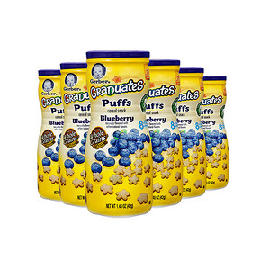 GERBER 嘉宝 婴幼儿辅食 星星泡芙 蓝莓味 42g*6瓶 55.5元(49+税)