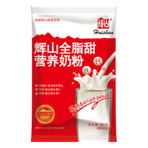 折每包7.7元#辉山 全脂甜营养奶粉400g*12件 92.8元(202.8-100-10券)