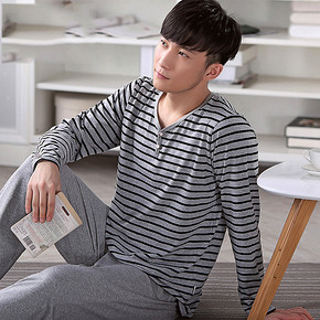 秋天来了# 乐芬得 男士纯棉长袖睡衣 29元包邮(89-60券)