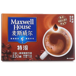 麦斯威尔 特浓速溶咖啡 30条 13g*30条 赠奶茶40g 折19.4元(2件65折)