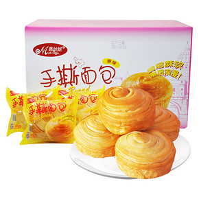 前60秒半价# 慕丝妮 手撕面包 1000g 12.4元包邮(24.8-12.4)