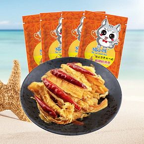 前3分钟半价# 猫小贱 麻辣鱿鱼条 100g*4袋 17.9元包邮(35.8-17.9)