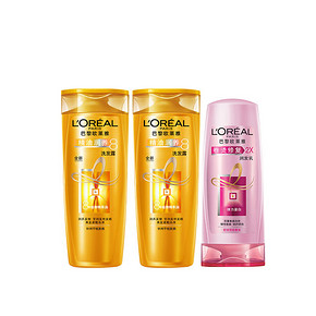 限地区# 欧莱雅 洗护套装 精油洗发露400mlx2+卷烫润发乳400ml 58元