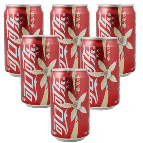 限华南# 可口可乐 香草味 碳酸饮料 330ml*6罐 13.6元