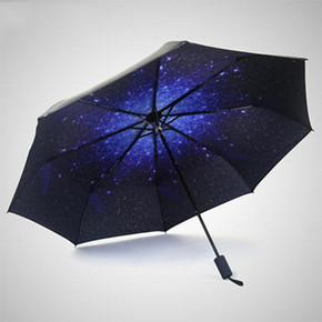 当当优品 折叠创意星空黑胶晴雨伞 29.9元