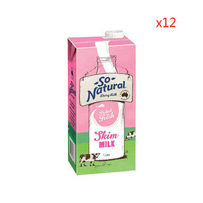 澳洲进口 So Natural 脱脂UHT牛奶 1L*12盒 56.5元(49.9+6.6)