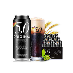 德国进口 5.0 ORIGINAL 黑啤啤酒 500ml*24听 99元包邮