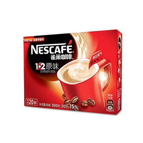 Nestle 雀巢 咖啡 1+2原味 15g*20条 折14.9元(29.2，199-100)