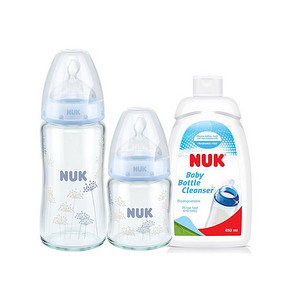 德国 NUK 宽口奶瓶120ml+240ml+奶瓶清洁液450ml 149元包邮