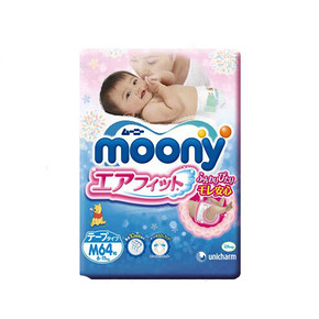 日本 MOONY 尤妮佳 婴儿纸尿裤 M64片 79元