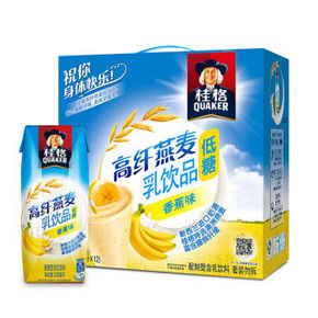 Quaker 桂格 高纤燕麦乳 香蕉味 250ml*12盒 折16.7元(20.9，2件8折)