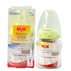 NUK 宽口径耐高温玻璃奶瓶 120ml 折40.9元(81.9，199-100)