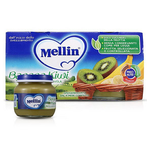 Mellin 美林 儿童混合水果果泥 香蕉奇异果 100g*2罐*2组 22元包邮(19.8+2.2)